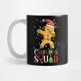 Christmas Squad Funny Xmas Dabbing Gingerbread Christmas Lights Mug